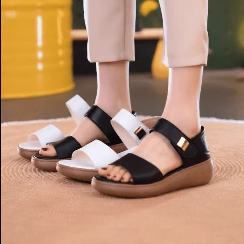 Sandalias de plataforma de piel suave